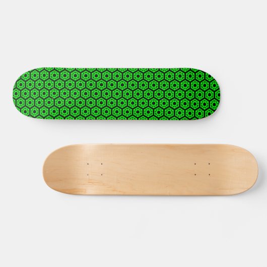 Polygoons v1 - zwart en groen persoonlijk skateboard (Horizontaal)