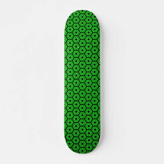 Polygoons v1 - zwart en groen persoonlijk skateboard (Voorkant)