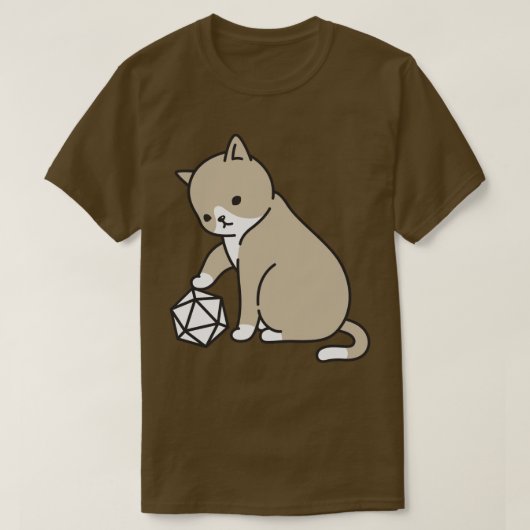 Polyhedral D20 Dice en Katten T-shirt (Design voorkant)