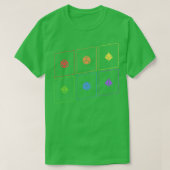 Polyhedral D20 Dice Set Tafelblad RPG T-shirt (Design voorkant)