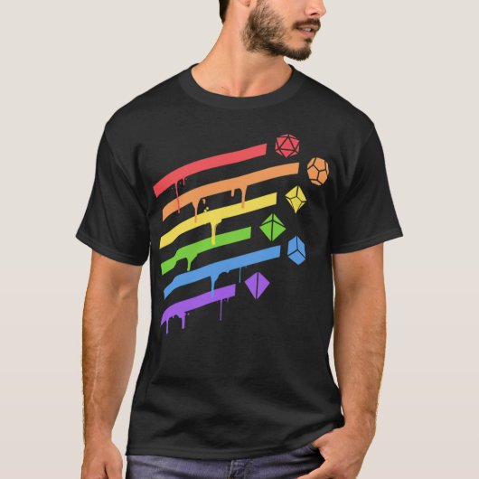 Polyhedral Dice Set Rainbow LGBT Pride - standaard T-shirt (Voorkant)