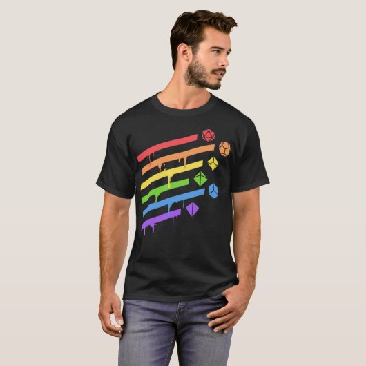 Polyhedral Dice Set Rainbow LGBT Pride - standaard T-shirt (Voorkant volledig)