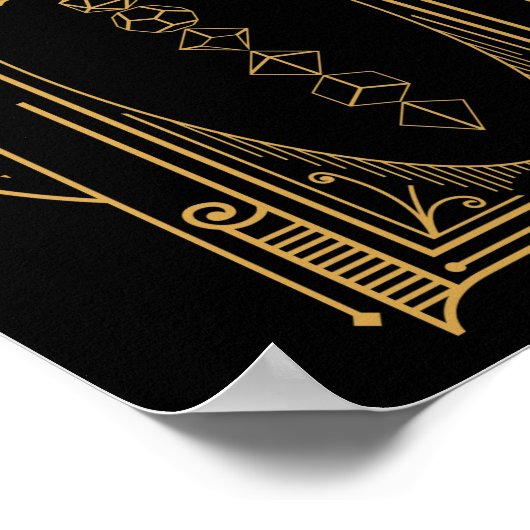 Polyhedral Dice Sword Deco Retro Poster (Hoek)