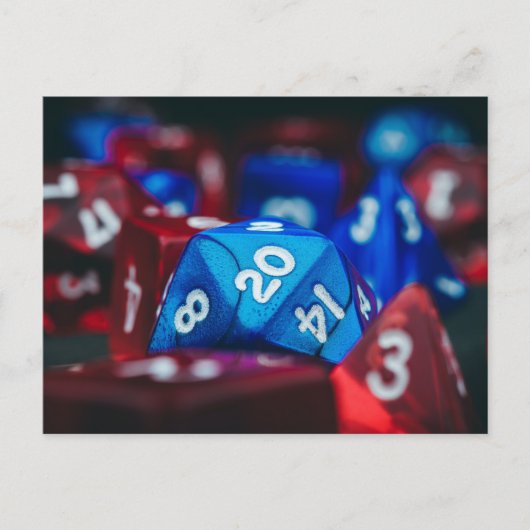 Polyhedral Dice toegewezen rol afspelen Briefkaart (Voorkant)