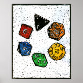 Polyhedron_dice-cirkel-lino-Outland_Arts-17inch-30 Poster (Voorkant)