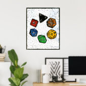Polyhedron_dice-cirkel-lino-Outland_Arts-17inch-30 Poster (Thuiskantoor)