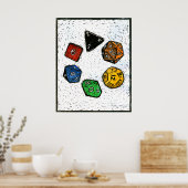 Polyhedron_dice-cirkel-lino-Outland_Arts-17inch-30 Poster (Keuken)