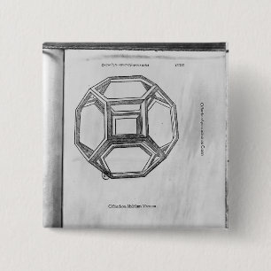 Polyhedron uit de Divina Proportione Vierkante Button 5,1 Cm