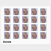 Polylobed elliptisch reliquair vierkante sticker (Vel)