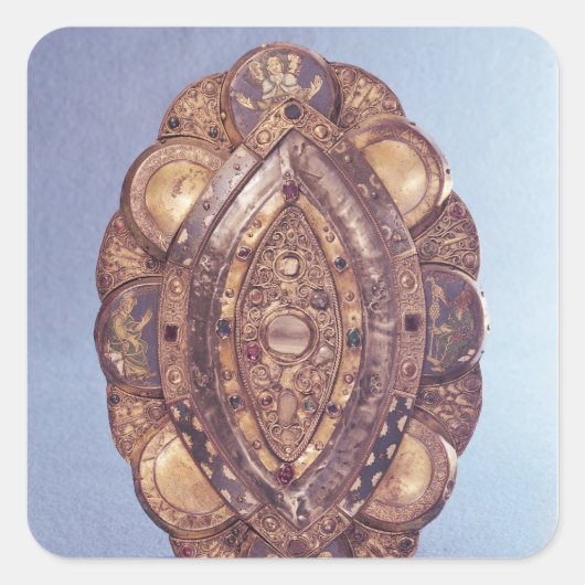 Polylobed elliptisch reliquair vierkante sticker (Voorkant)