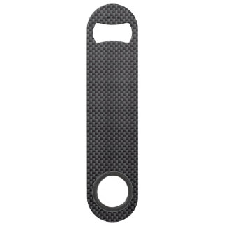 Polymeer van zwarte en grijze koolstofvezel speed flessenopener