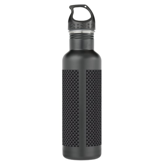 Polymeer van zwarte en grijze koolstofvezel waterfles  (Achterkant)