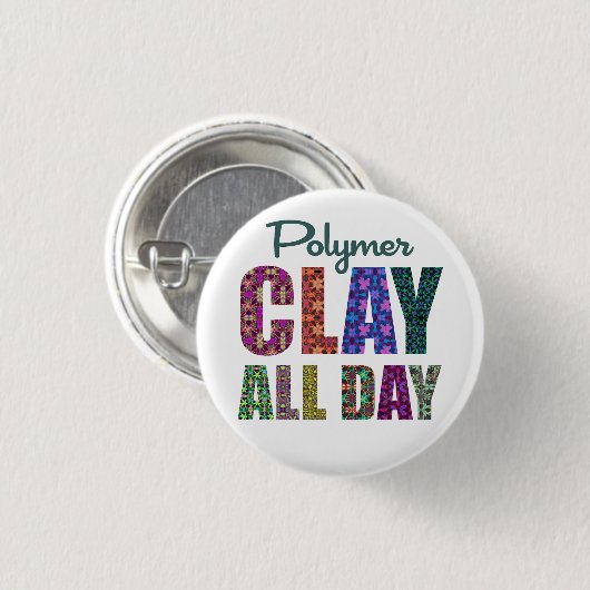 Polymer Clay All Day Ronde Button 3,2 Cm (Voorkant /achterkant)