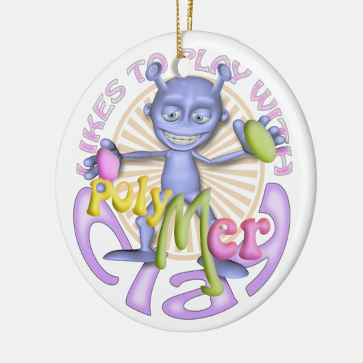 Polymer Clay Artists Personeelsversierend Keramisch Ornament (Links)