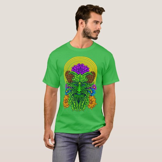 Polymorph Psychedelic Green Man T-Shirt (Voorkant volledig)