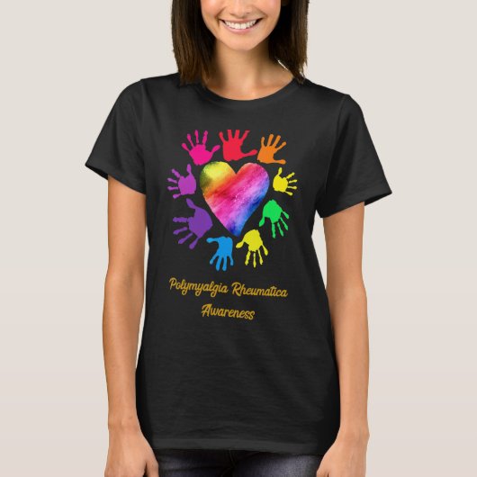 Polymyalgia rheumatica bewustzijn handen t-shirt (Voorkant)