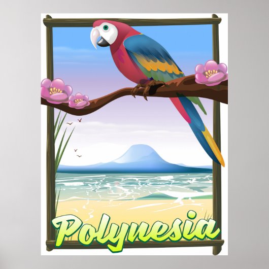 Polynesia Beach-reisposter Poster (Voorkant)