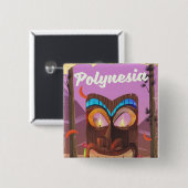 Polynesia Tiki-masker Vierkante Button 5,1 Cm (Voorkant /achterkant)