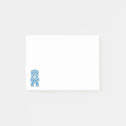 Polynesiaans Good Luck Blue Tiki Post-it® notes (Voorkant)