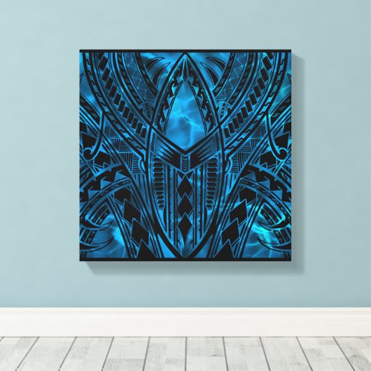 Polynesiaans patroonontwerp canvas afdruk (Insitu (Houten vloer))