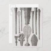 Polynesiaanse clubs en insignes van rang briefkaart (Voorkant / Achterkant)