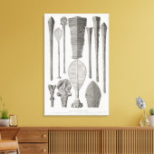 Polynesiaanse clubs en insignes van rang canvas afdruk (Insitu (Woonkamer))