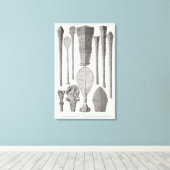 Polynesiaanse clubs en insignes van rang canvas afdruk (Insitu (Houten vloer))