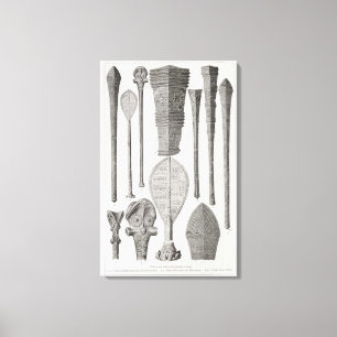 Polynesiaanse clubs en insignes van rang canvas afdruk