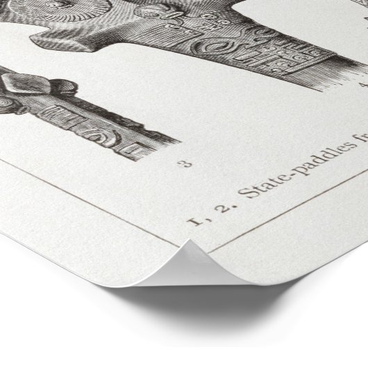 Polynesiaanse clubs en insignes van rang poster (Hoek)