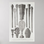 Polynesiaanse clubs en insignes van rang poster (Voorkant)