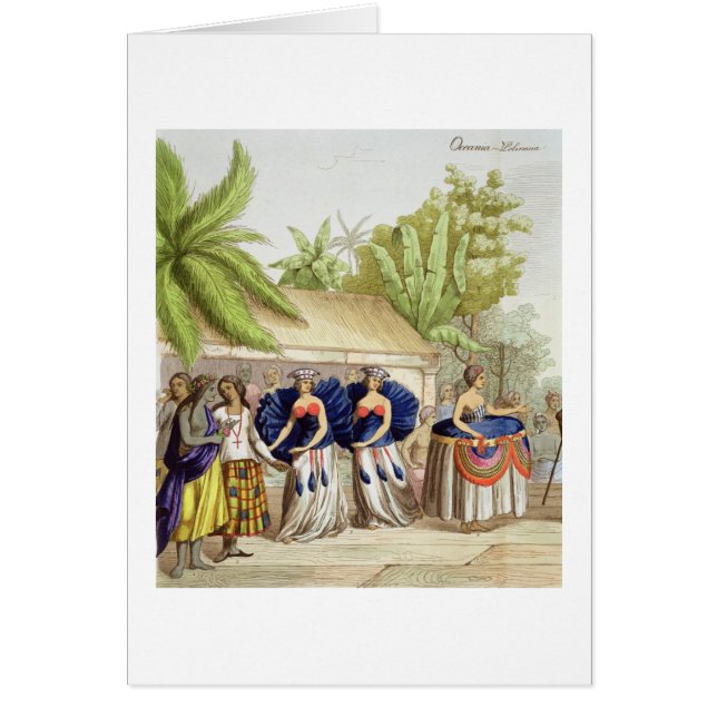Polynesiaanse dansmeisjes, gegraveerd door A. Bern (Voorkant)