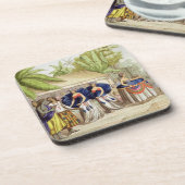 Polynesiaanse dansmeisjes, gegraveerd door A. Bern Drankjes Onderzetter (Linkerzijde)