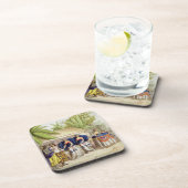 Polynesiaanse dansmeisjes, gegraveerd door A. Bern Drankjes Onderzetter (Rechterzijde)