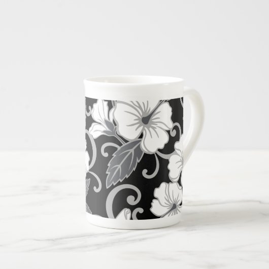 POLYNESIAANSE DROOM (ZWART) PORSELEIN KOP (Voorkant rechts)