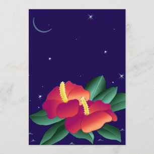 Polynesiaanse Floral Tiki - Uitnodiging voor tropi