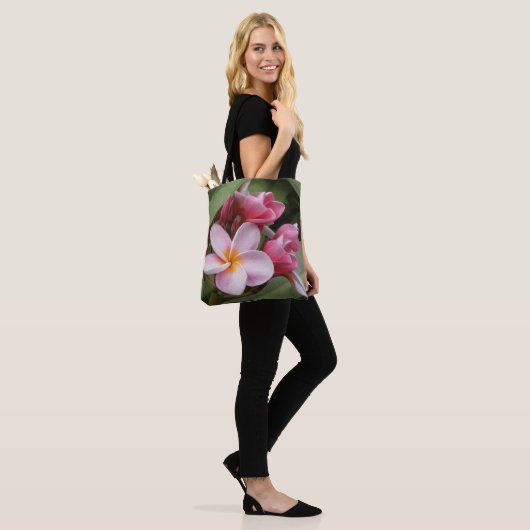 Polynesiaanse Plumeria-Canvas tas (Op model)