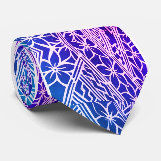 Polynesiaanse stijl Floral Pattern Dye Stropdas (Opgerold)