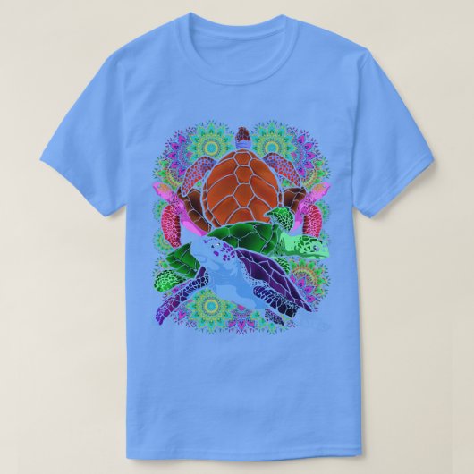Polynesiaanse Tattoo Turtles Hawaiian Mandala Love T-shirt (Design voorkant)