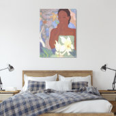 'Polynesiaanse vrouw en Tiki' - Arman Manookian Canvas Afdruk (Insitu (Slaapkamer))