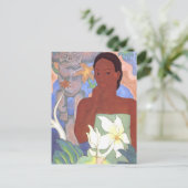 Polynesiaanse vrouw en Tiki Briefkaart (Staand voorkant)