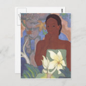 Polynesiaanse Vrouw en Tiki van Arman Manookian, 1 Briefkaart (Voorkant / Achterkant)