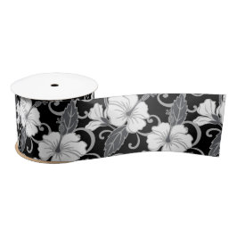 POLYNESIAN DREAM (BLACK) SATIN RIBBON SATIJNEN LINT