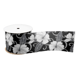 POLYNESIAN DREAM (BLACK) SATIN RIBBON SATIJNEN LINT