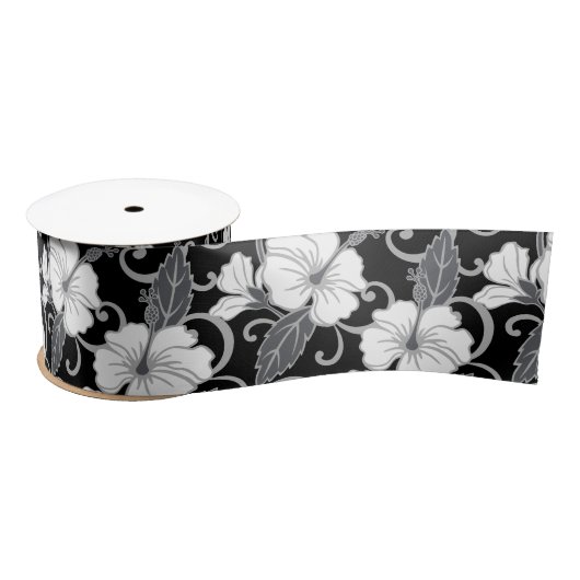 POLYNESIAN DREAM (BLACK) SATIN RIBBON SATIJNEN LINT (Spoel)