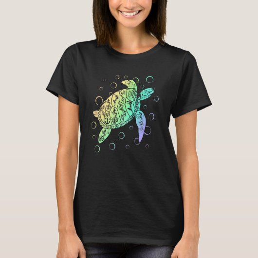 Polynesian Sea Turtle Ocean Lover Save the Turtles T-shirt (Voorkant)