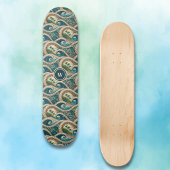 Polynesian Tropical Wave Palm Trees Pattern Name Persoonlijk Skateboard