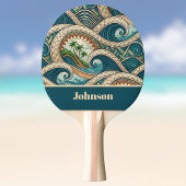 Polynesian Tropical Wave Palm Trees Pattern Name Tafeltennisbatje