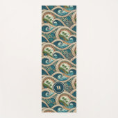 Polynesian Tropical Wave Palm Trees Pattern Name Yogamat (Voorkant)