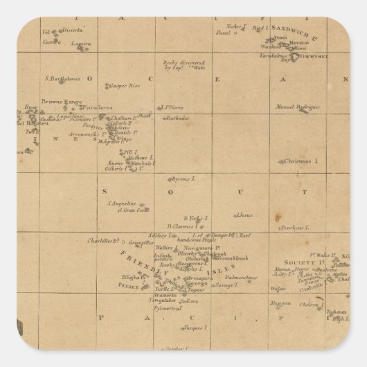 Polynesië 2 vierkante sticker (Voorkant)