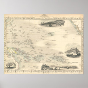 Polynesië eilanden in de Stille Oceaan Poster